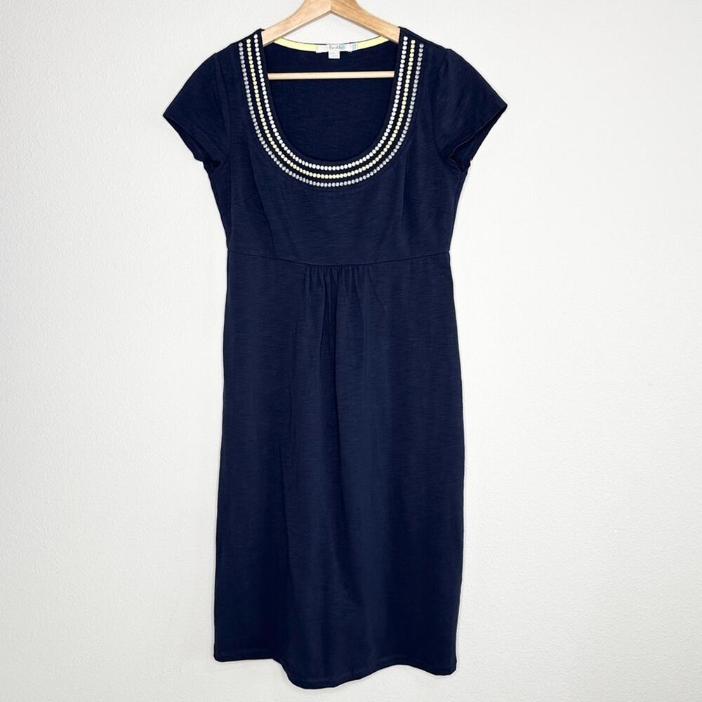 BODEN Navy Blue Short Sleeve Cotton Dress Size 8L